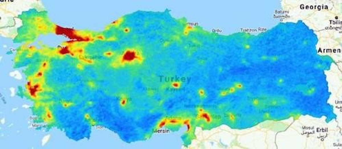hava kirliliği haritası