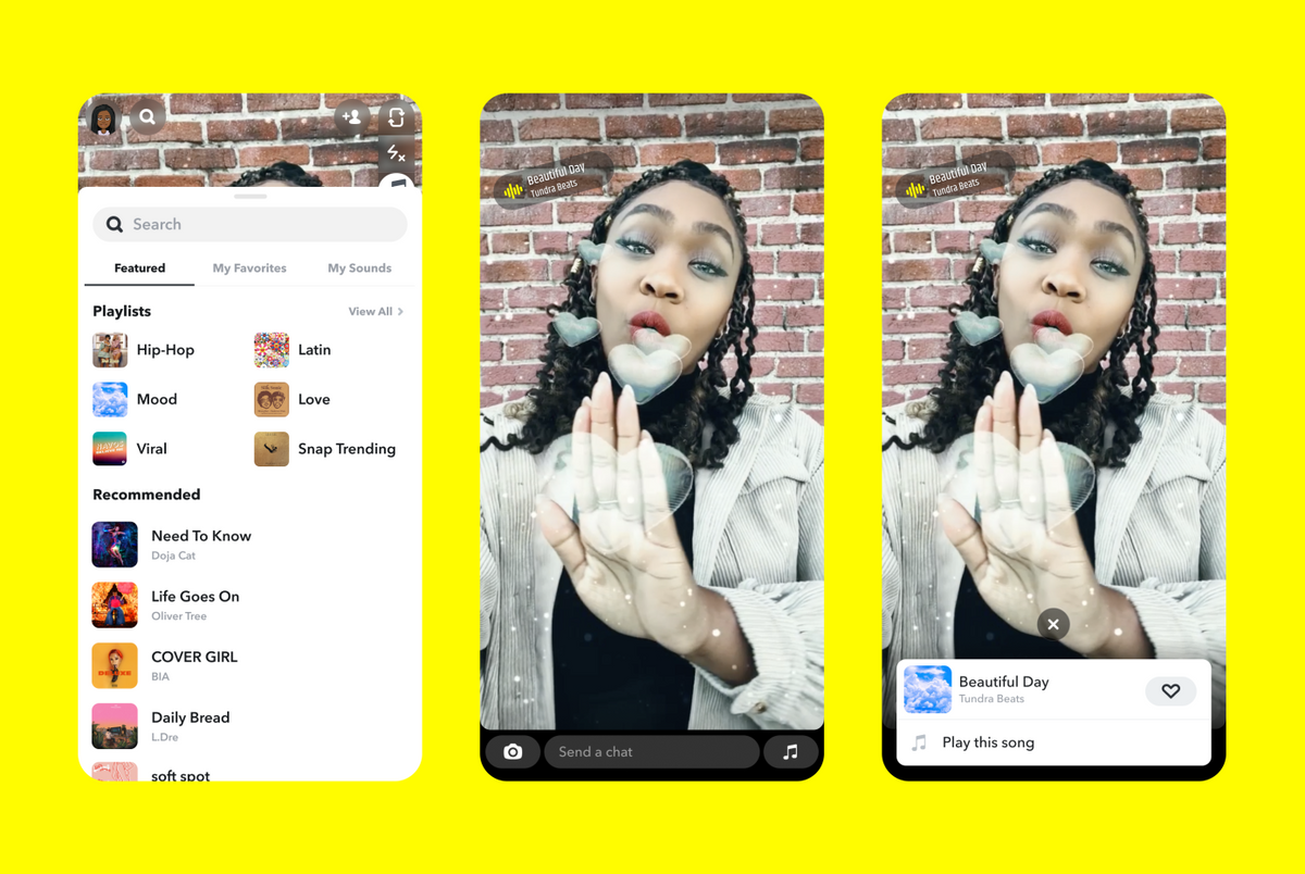 Snapchat - Sony Music iş birliği ekran görüntüleri