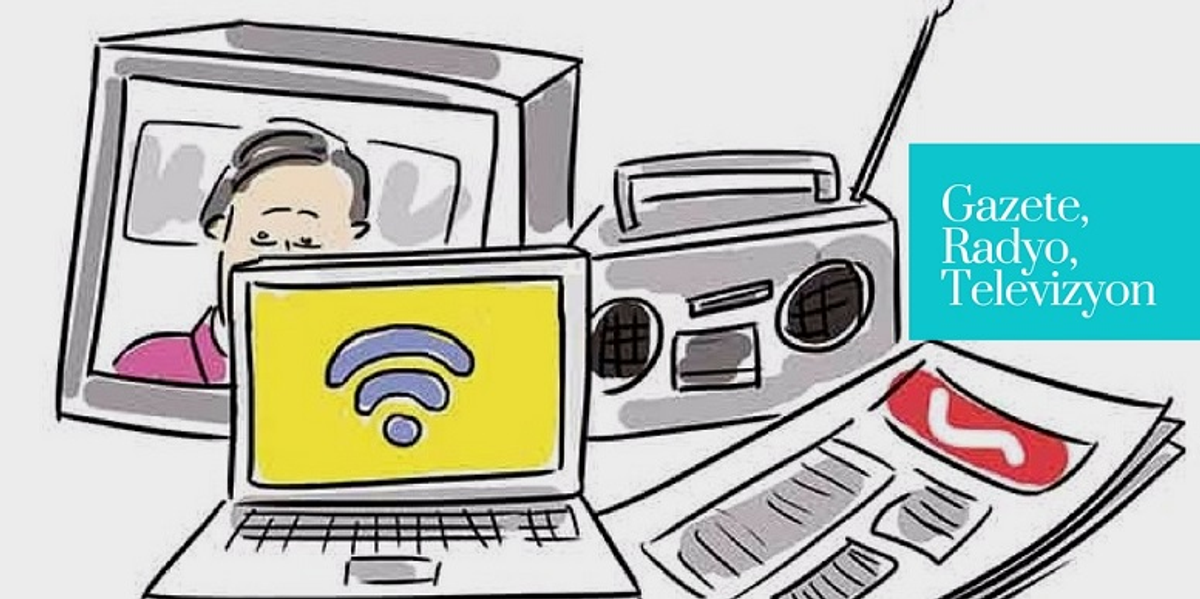 TV internet radyo gazete ilüstrasyon