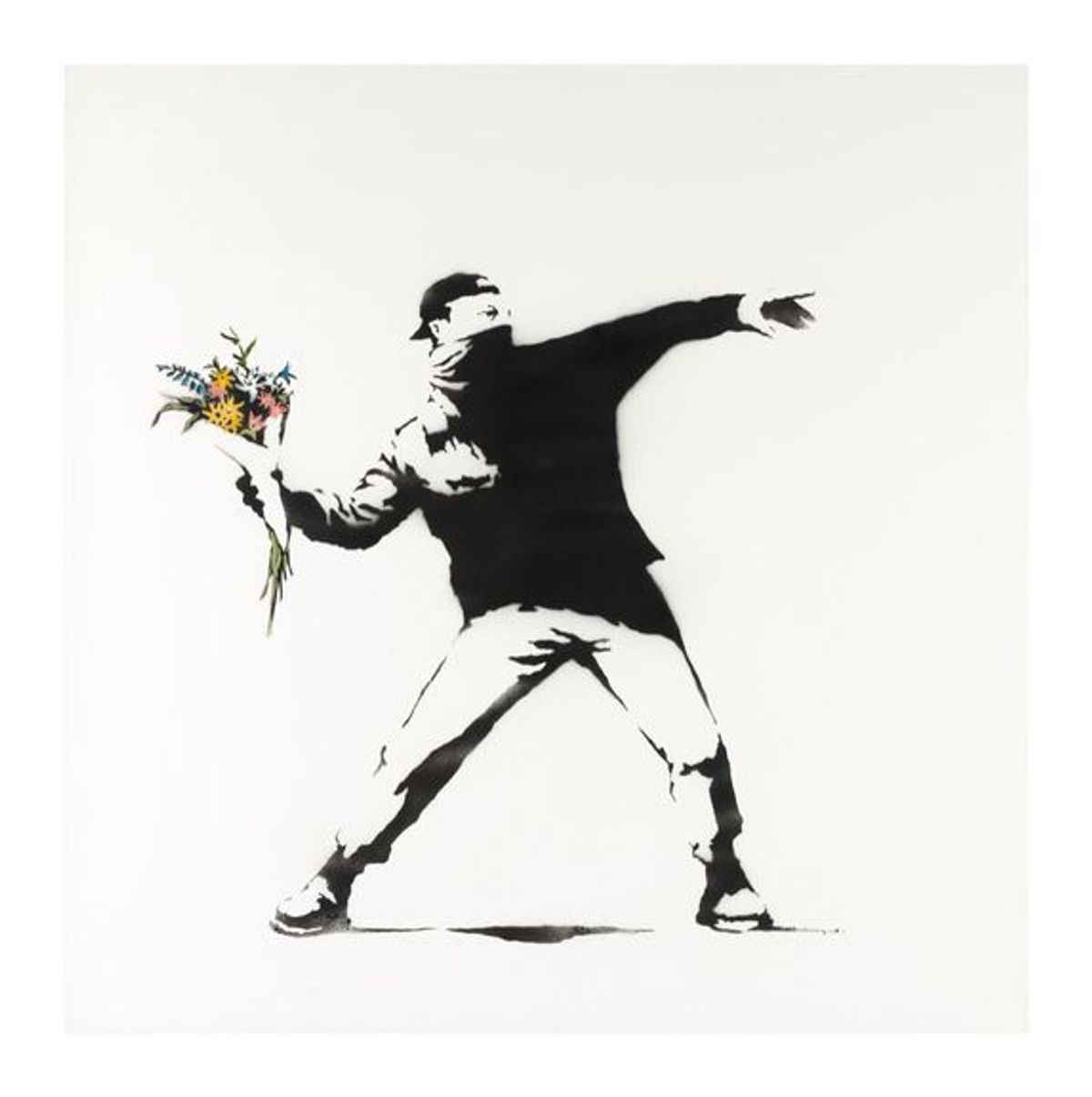Banksy, “Love is the Air” (2005)