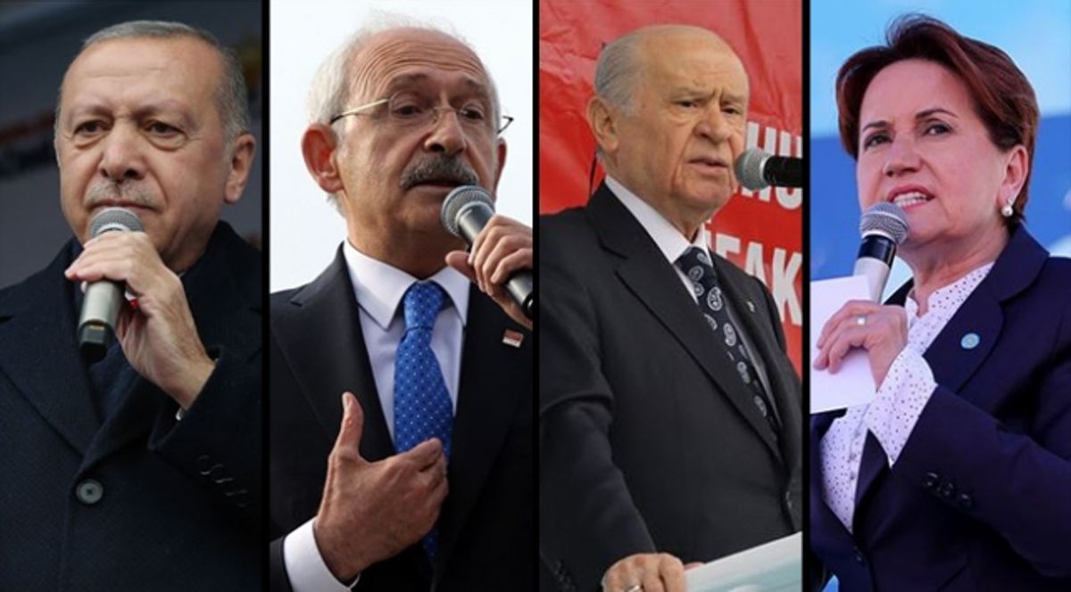 4 partinin liderinin yan yana fotoğrafları