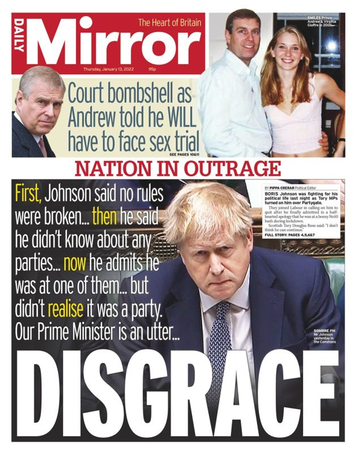 Daily Mirror ön sayfa