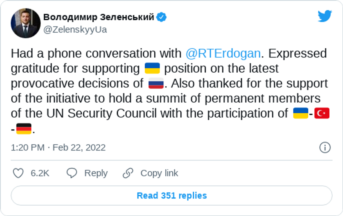 Volodimir Zelenski tweeti