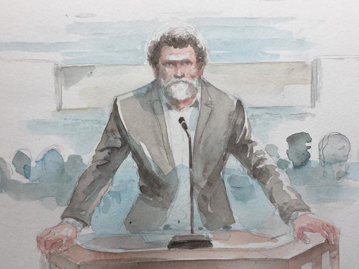 Osman Kavala'nın mahkeme salonundaki resmi