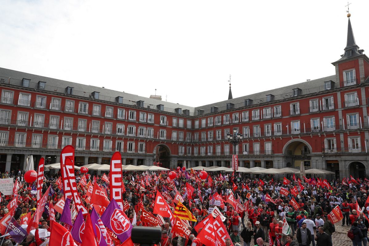 Madrid'deki protestodan görüntü