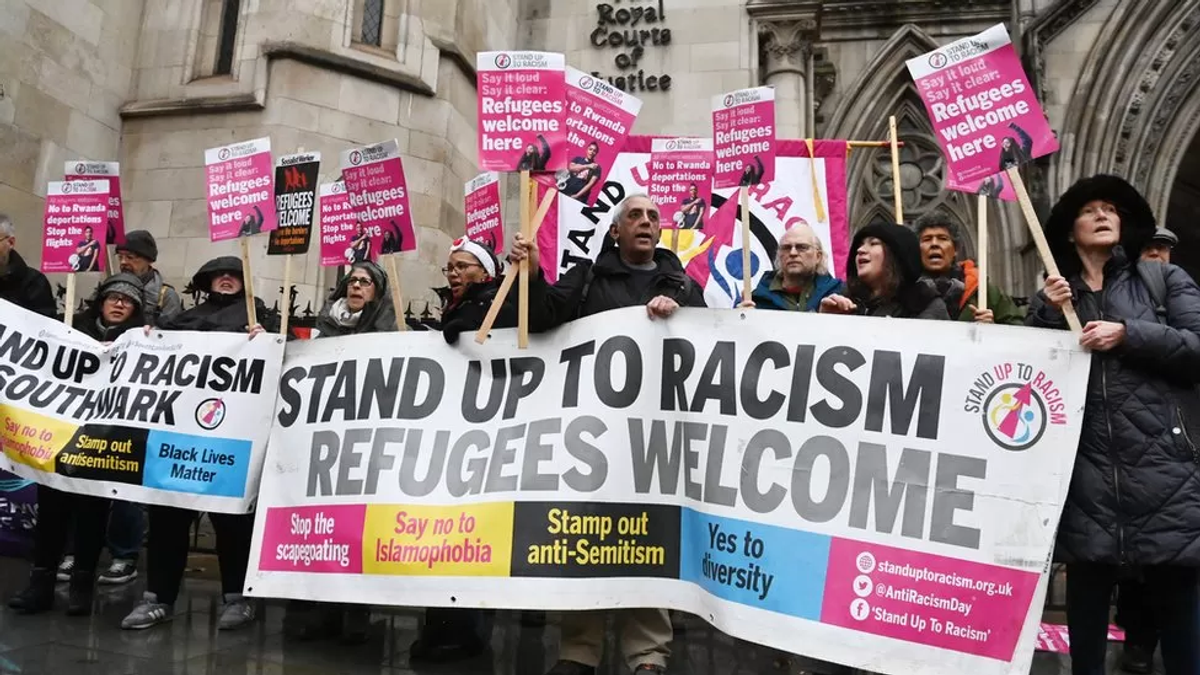 Protestors in London