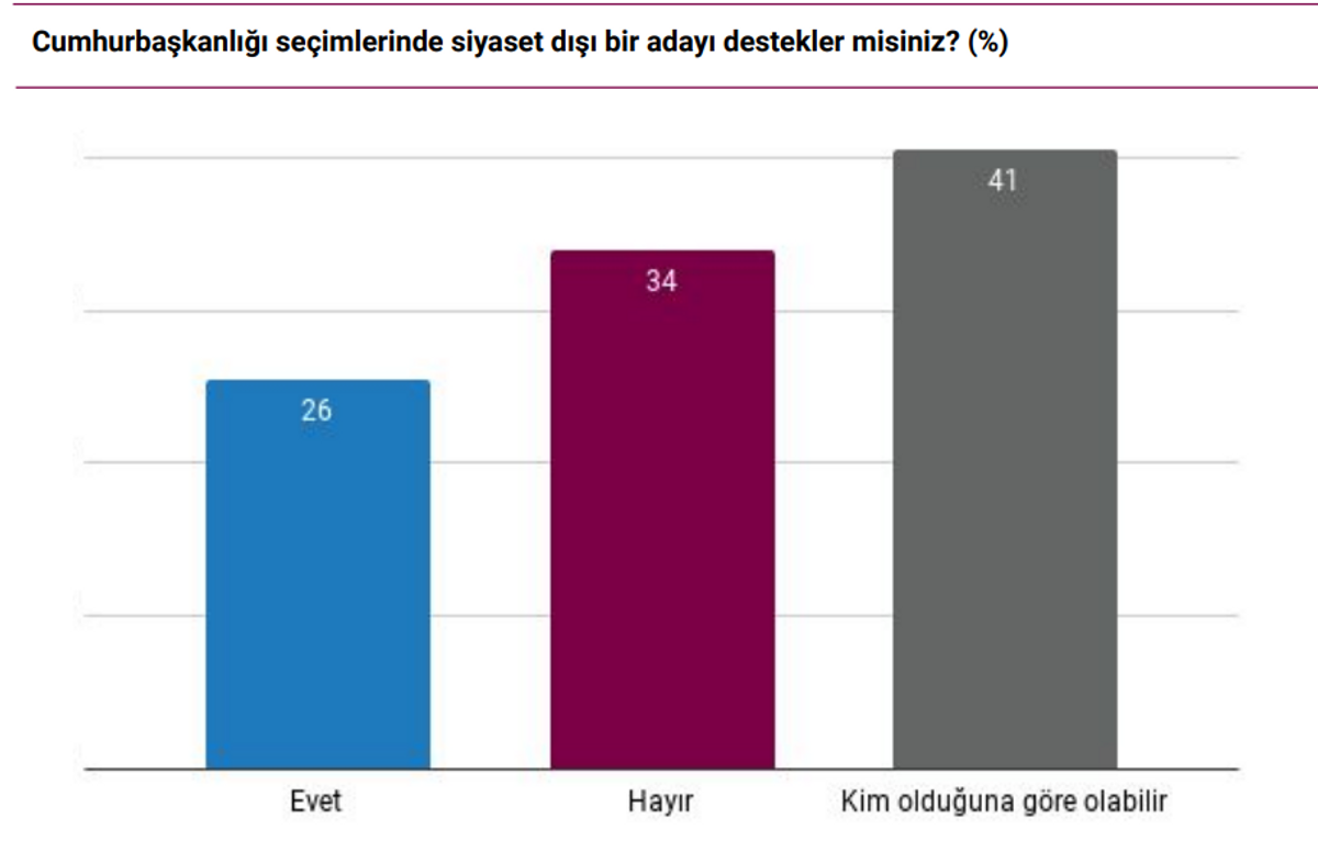 Siyaset dışından adaya destek oranları