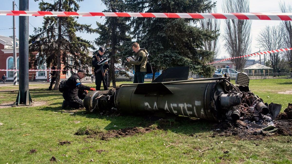 The Russian missile that struck the Kramatorsk train station had the words "For the children" written on its side
