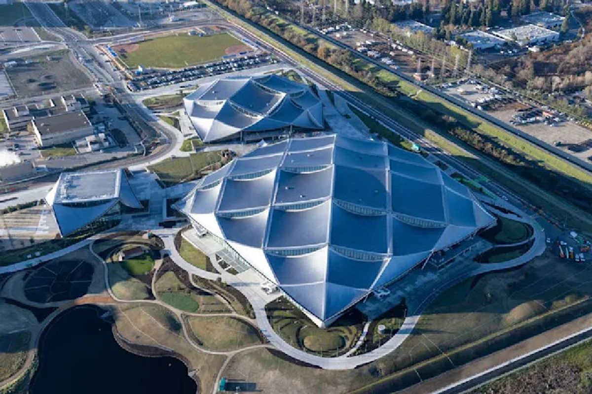 Google'ın açtığı Bay View HQ kampüsünün kuş bakışı görüntüsü