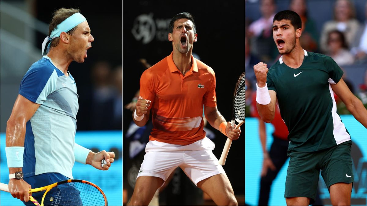 Rafael Nadal, Navak Djokovic, Carlos Alcaraz