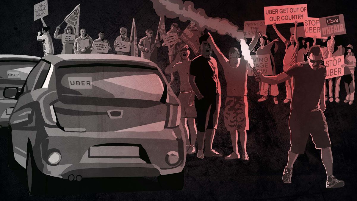 Uber hakkında bir illüstrasyon