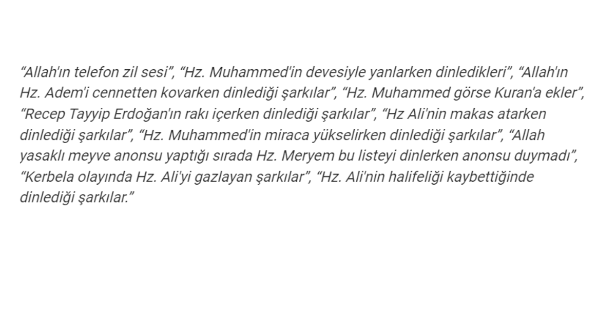 Çalma listelerinin isimleri