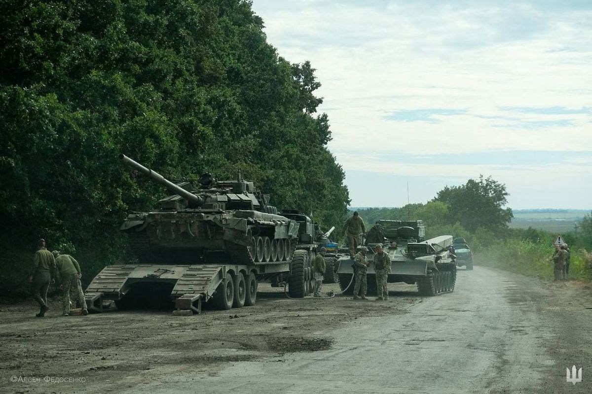 A captured Russian tank