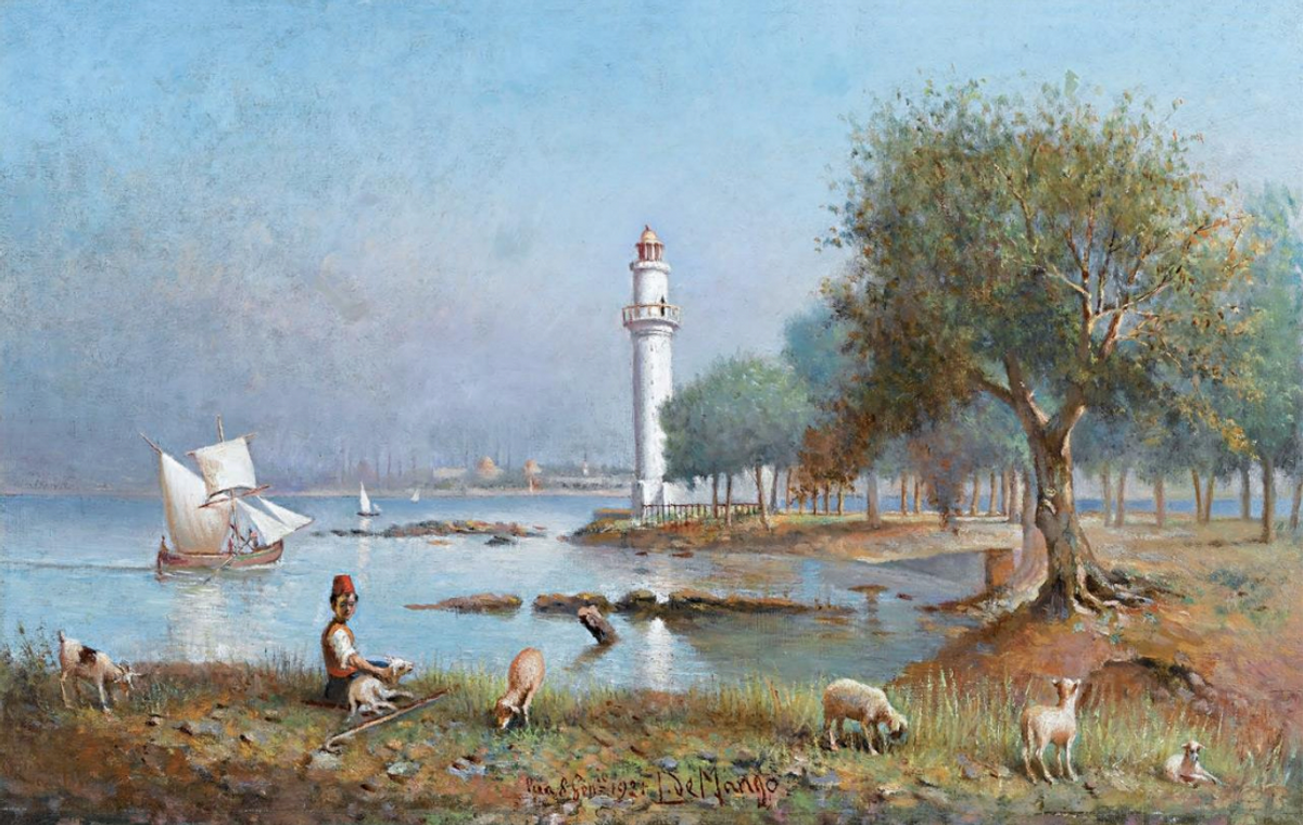 Leonardo De Mango'nun (1843-1930), Fenerbahçe, 1921, tuval üzeri yağlıboya.