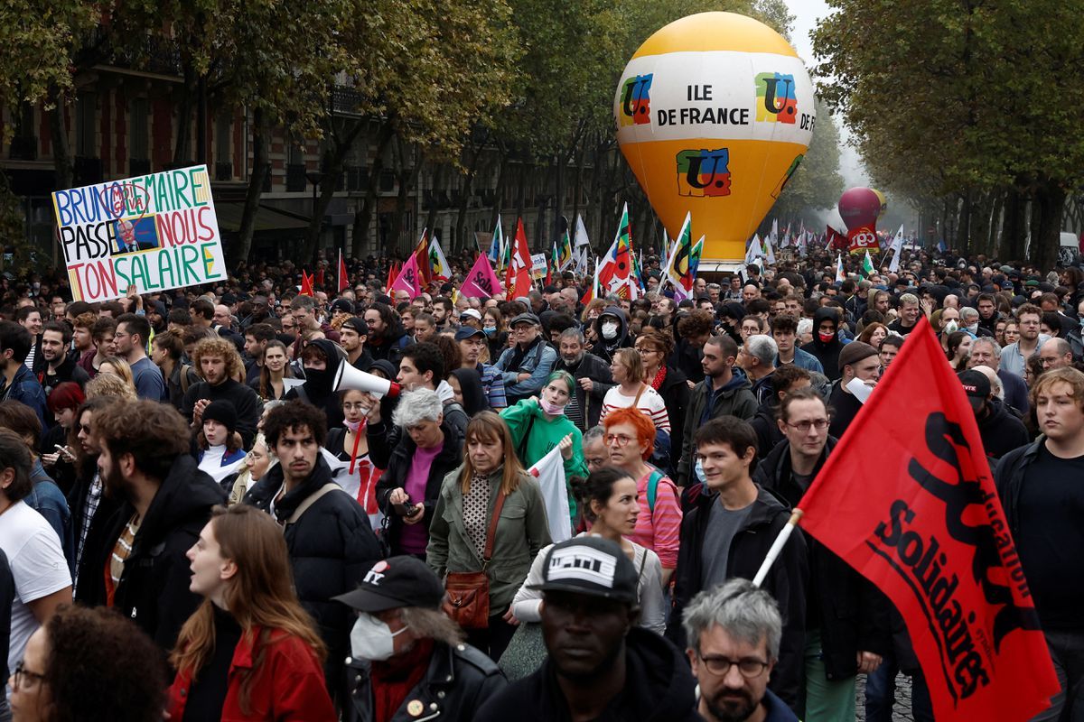 Fransa'daki protestolardan fotoğraf