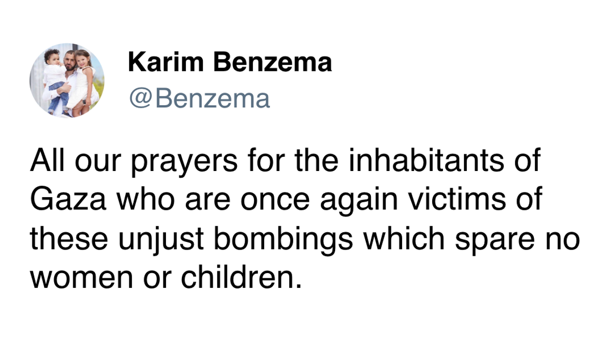 Karim Benzema tweet
