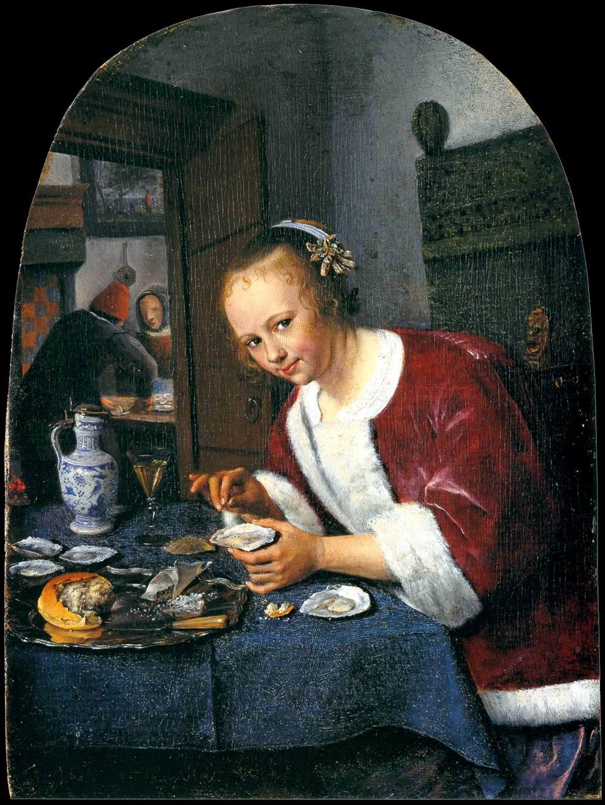 İstiridye Yiyen Kız (Het Oestereetstertje), Jan Steen, 1658-60, Tuval üzerine yağlı boya, Mauritshuis, The Hague