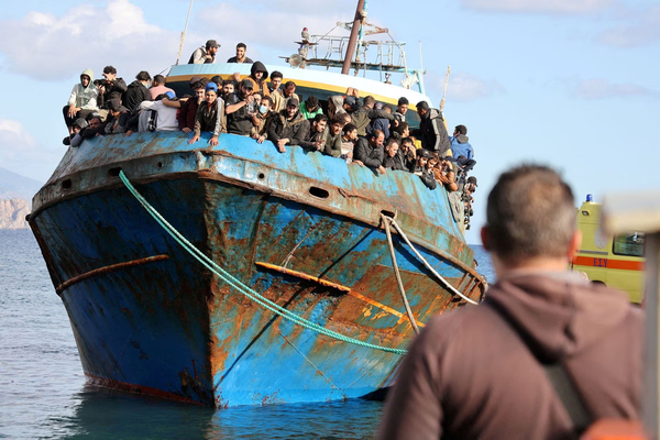 immigrant rescue ship, Crete, Greece
